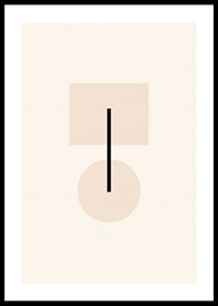 Formas geométricas abstractas en beige y negro sobre fondo claro.-0