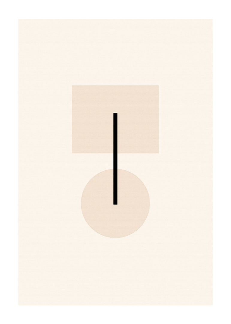 Formas geométricas abstractas en beige y negro sobre fondo claro.-12