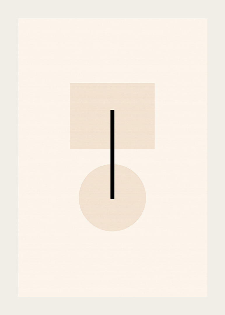 Abstrakta geometriska former i beige och svart på ljus botten-12