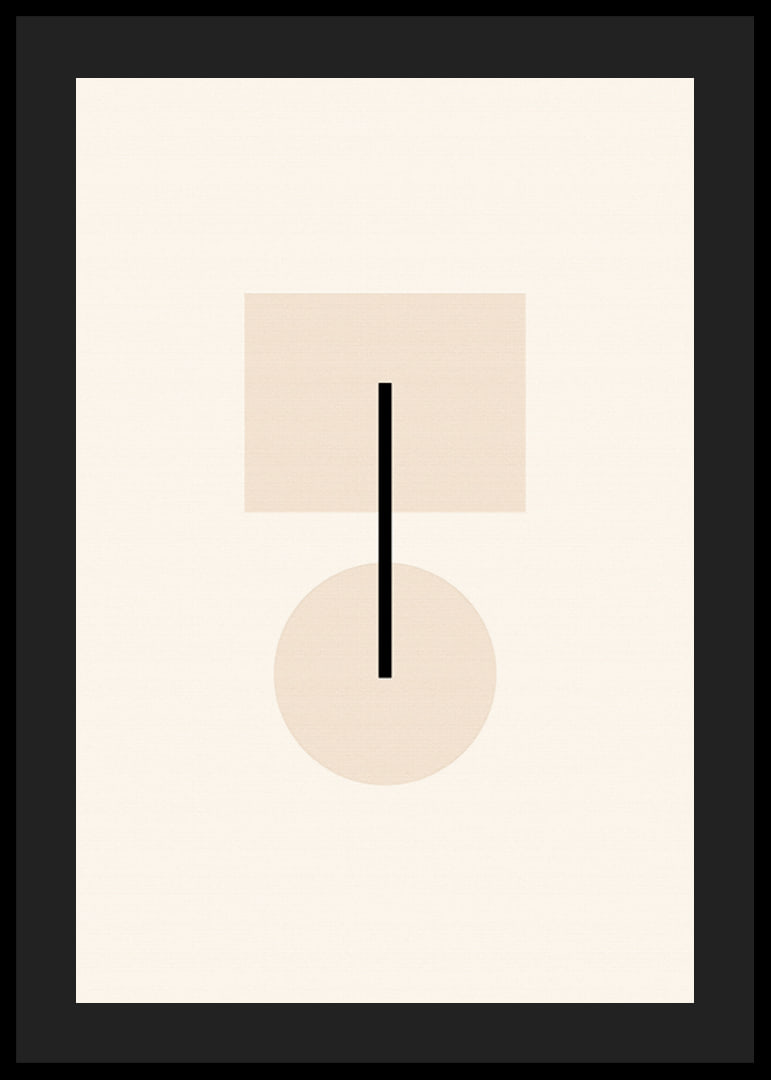 Formas geométricas abstractas en beige y negro sobre fondo claro.-12