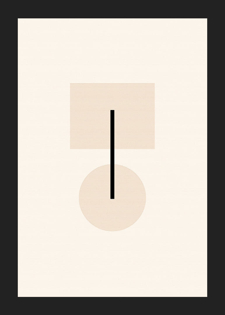 Abstrakta geometriska former i beige och svart på ljus botten-12