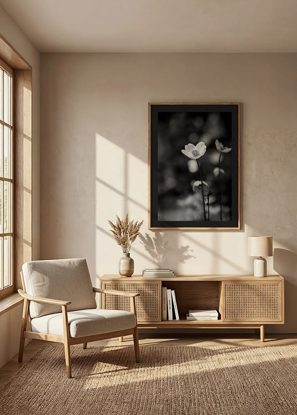 Poster White Flower BW crossfade