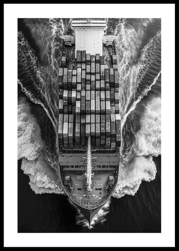 Poster Cargo Ship BW