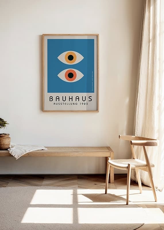 Grafisk illustration med två stiliserade ögon på blå bakgrund-12