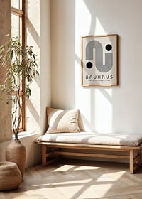 Grafisk Bauhaus-inspirerad illustration med linjer och cirklar-2