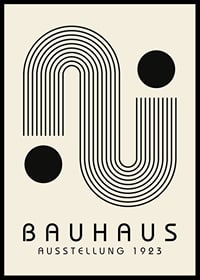 Grafisk Bauhaus-inspirerad illustration med linjer och cirklar-0