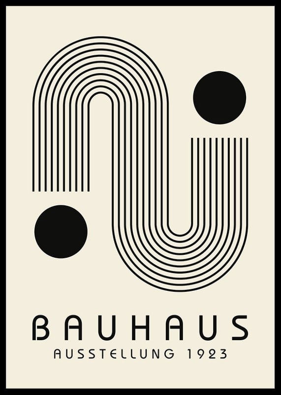 Grafisk Bauhaus-inspirerad illustration med linjer och cirklar-12