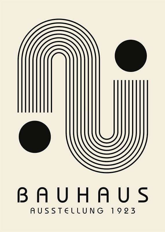 Grafisk Bauhaus-inspirerad illustration med linjer och cirklar-12