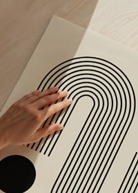Grafisk Bauhaus-inspirerad illustration med linjer och cirklar-3