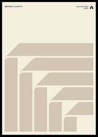 Abstract geometric shapes in beige on light sand colored background-0