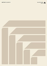 Abstract geometric shapes in beige on light sand colored background-1