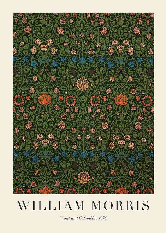 Plakāts William Morris Violet And Columbine 1876