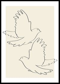 Doves Line Drawing-0