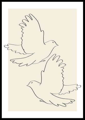 Plakat Doves Line Drawing
