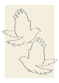 Doves Line Drawing-1