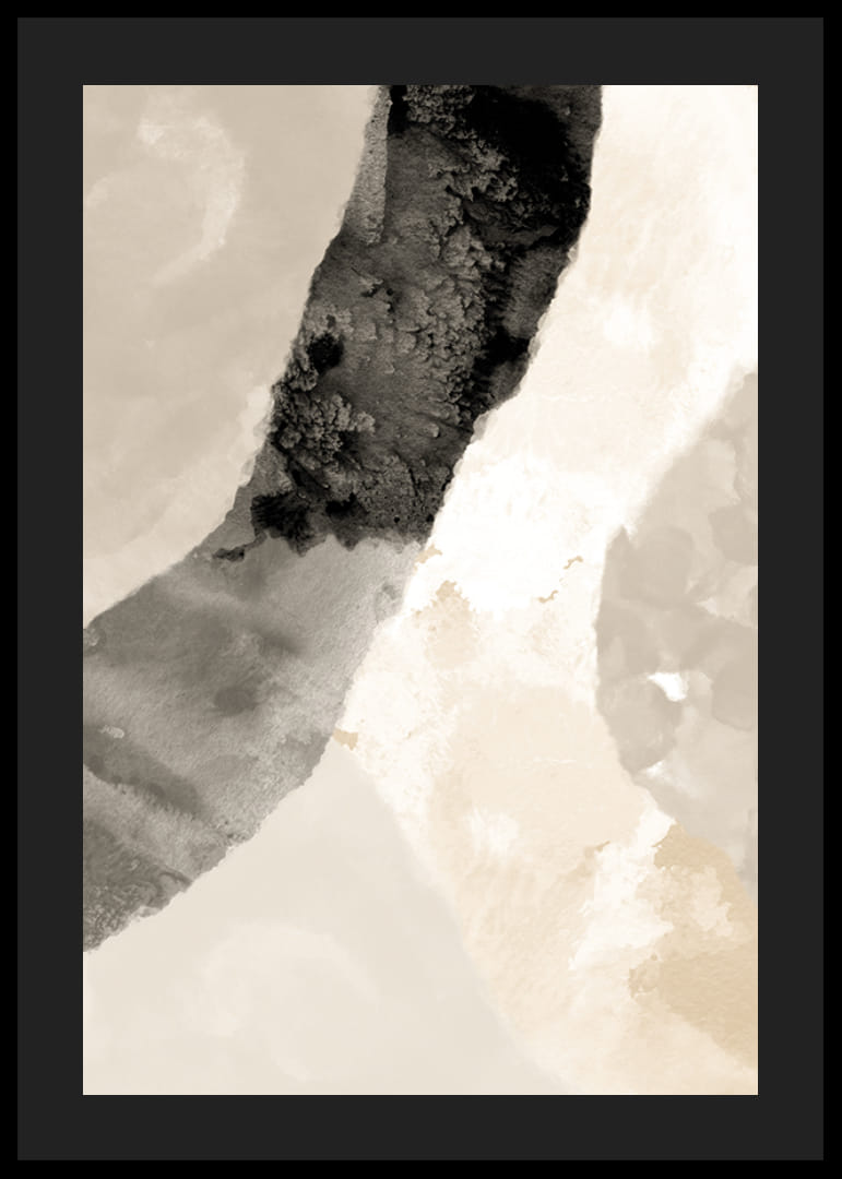 Abstrakta akvarellager i beige, brunt och svart-12