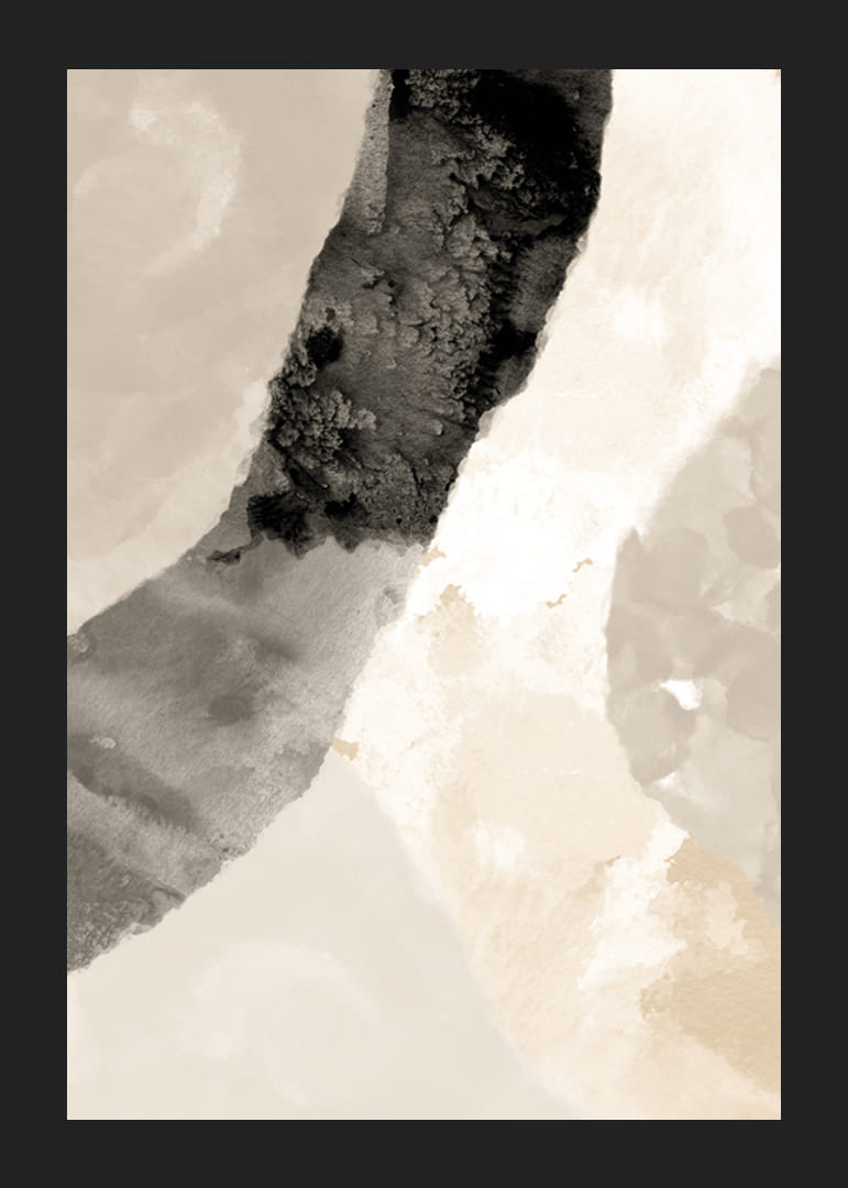 Abstrakta akvarellager i beige, brunt och svart-12