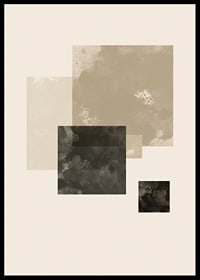 Watercolor painted geometric squares in beige and black-6