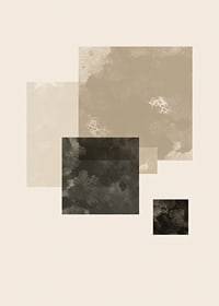 Watercolor painted geometric squares in beige and black-7