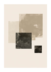 Watercolor painted geometric squares in beige and black-1