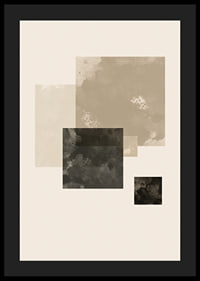 Watercolor painted geometric squares in beige and black-4