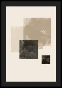 Aquarell gemalte geometrische Quadrate in Beige und Schwarz-4