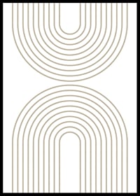 Abstract arc-shaped lines in beige on white background-6