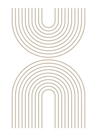Abstract arc-shaped lines in beige on white background-1
