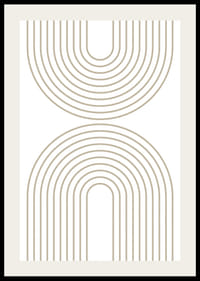 Abstrakta bågformade linjer i beige på vit bakgrund-2