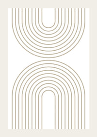Abstrakta bågformade linjer i beige på vit bakgrund-3