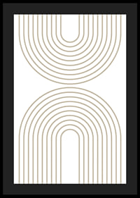 Abstract arc-shaped lines in beige on white background-4