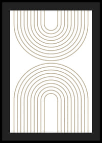 Abstrakta bågformade linjer i beige på vit bakgrund-4