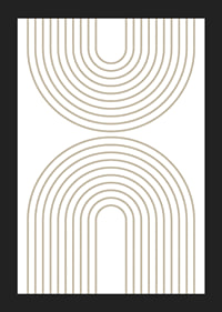 Abstract arc-shaped lines in beige on white background-5