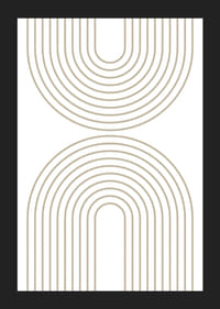 Abstrakta bågformade linjer i beige på vit bakgrund-5