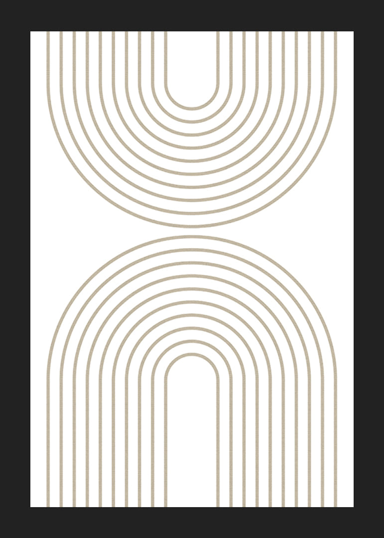 Abstrakta bågformade linjer i beige på vit bakgrund-12