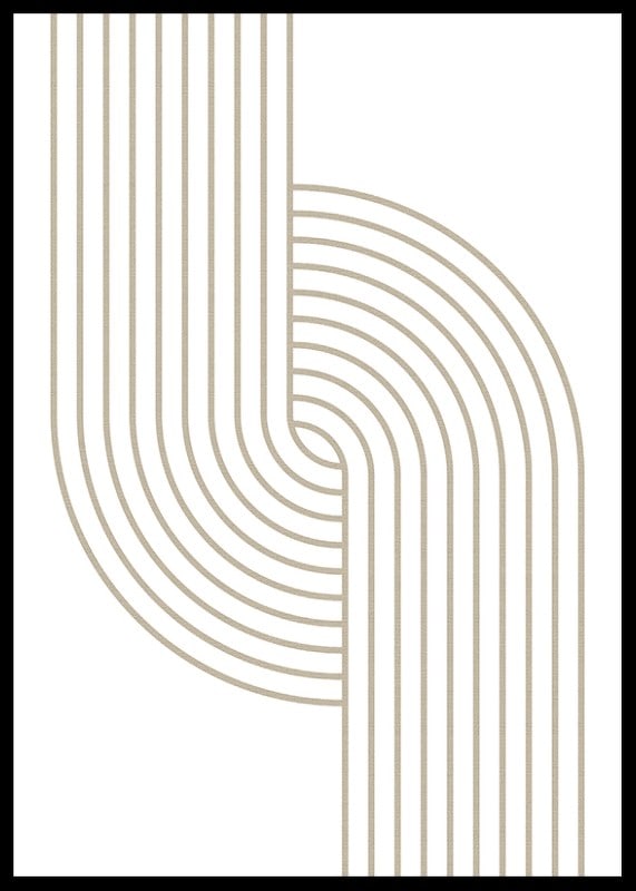 Abstract lines in beige forming curved shapes on white background-12