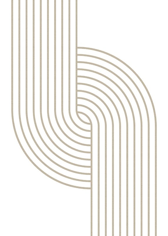 Abstract lines in beige forming curved shapes on white background-12