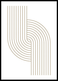 Abstract lines in beige forming curved shapes on white background-0