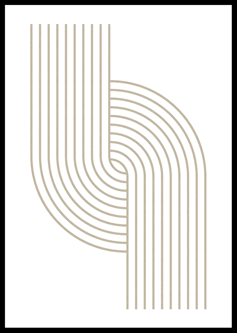 Abstract lines in beige forming curved shapes on white background-12