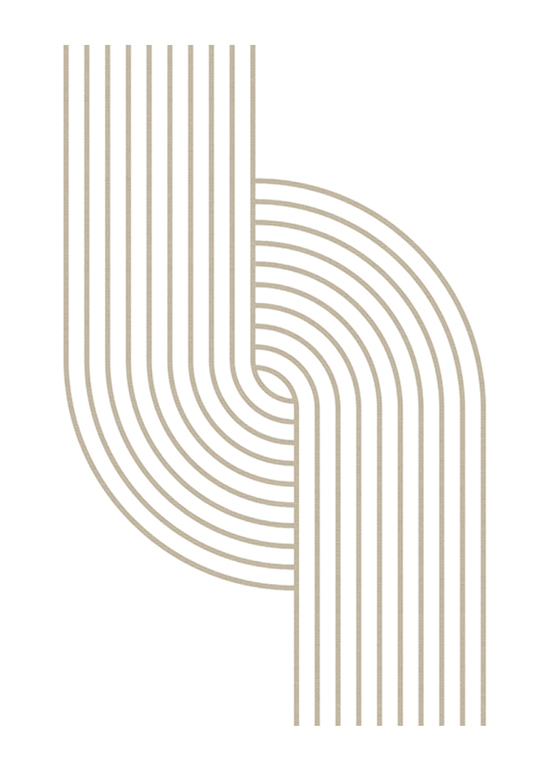 Abstract lines in beige forming curved shapes on white background-12