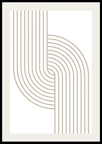 Abstract lines in beige forming curved shapes on white background-2