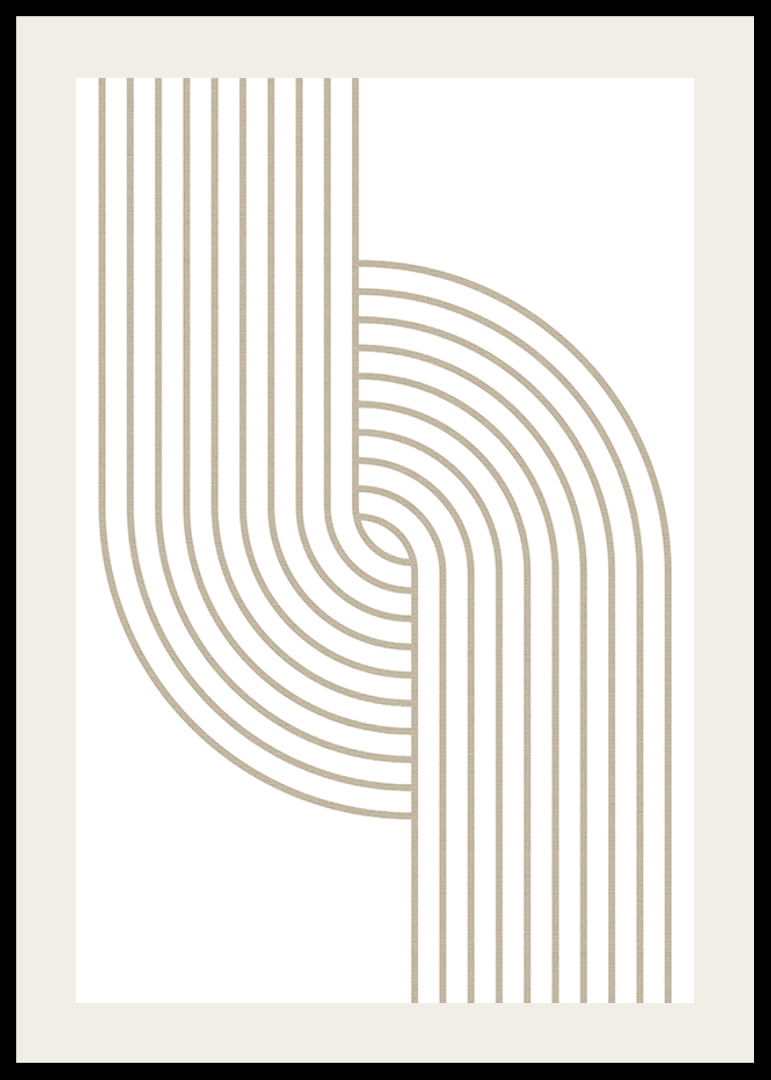 Abstract lines in beige forming curved shapes on white background-12