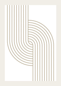 Abstract lines in beige forming curved shapes on white background-3