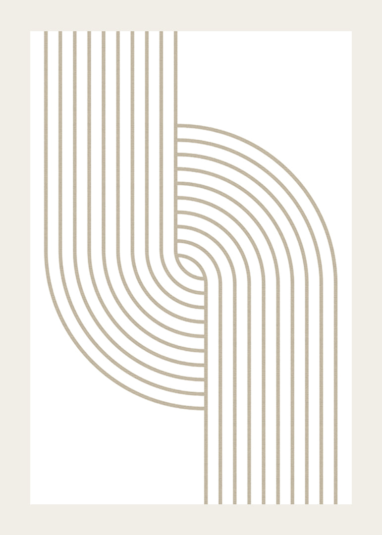 Abstract lines in beige forming curved shapes on white background-12