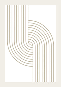 Abstraktit beigenväriset viivat, jotka muodostavat kaarevia muotoja valkoisella taustalla-3