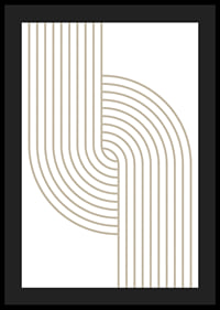 Abstract lines in beige forming curved shapes on white background-4