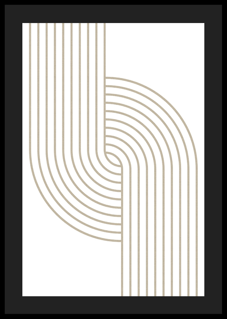 Abstract lines in beige forming curved shapes on white background-12