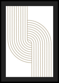 Abstraktit beigenväriset viivat, jotka muodostavat kaarevia muotoja valkoisella taustalla-4