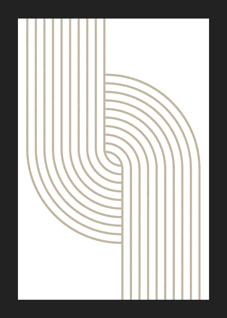 Abstract lines in beige forming curved shapes on white background-12