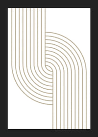 Abstraktit beigenväriset viivat, jotka muodostavat kaarevia muotoja valkoisella taustalla-5